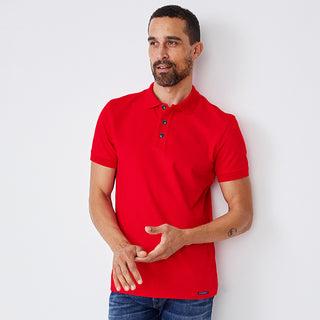 Cotton Rich Pique Classic Fit Plain Short Sleeve Polo Shirt